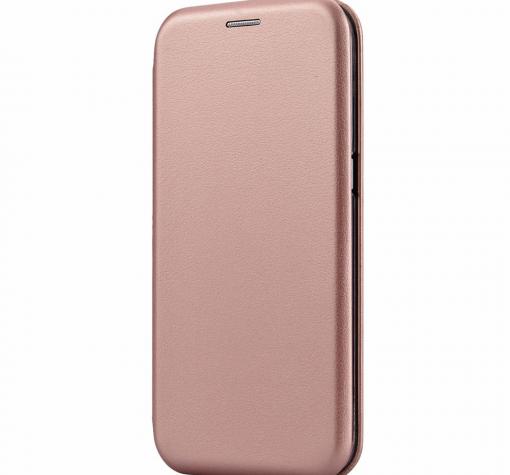 Луксозен кожен калъф Flip тефтер със стойка OPEN за Apple iPhone X - Rose Gold