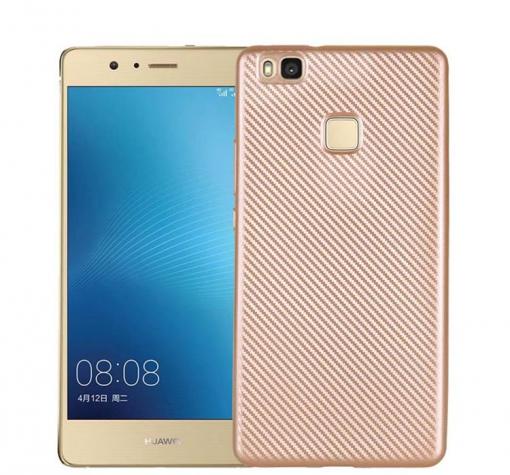 Луксозен силиконов калъф / гръб / TPU за Huawei P9 Lite - златист / carbon