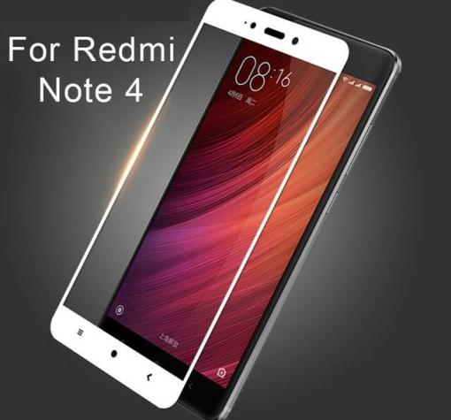 3D full cover Tempered glass screen protector Xiaomi RedMi Note 4 / Note 4X / Извит стъклен скрийн протектор Xiaomi RedMi Note 4 / Note 4X - бял