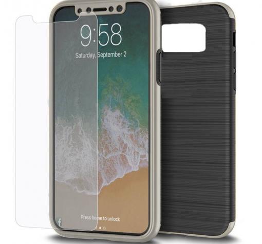 Луксозен гръб 2in1 360° Full Cover с твърда рамка за Apple iPhone 6 / iPhone 6S - черно и сребристо / лице и гръб