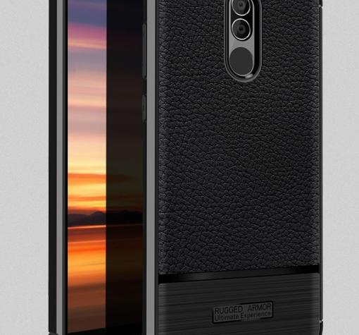Луксозен силиконов калъф / гръб / TPU за Huawei Mate 10 Lite - черен / имитиращ кожа / Rugged Armor