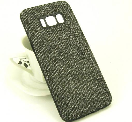 Луксозен твърд гръб за Samsung S8 G950 - черен кант / сив
