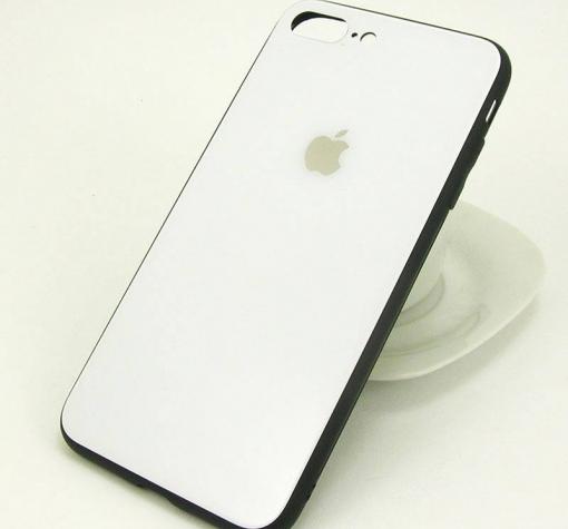 Луксозен стъклен твърд гръб за Apple iPhone 7 Plus / iPhone 8 Plus - Бял