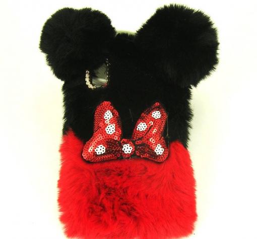 Силиконов калъф / гръб / TPU 3D за Apple iPhone X - черно и червено / Minnie Mouse