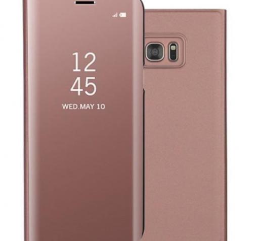 Луксозен калъф Clear View Cover с твърд гръб за Samsung A3 2017 A320 - Rose Gold