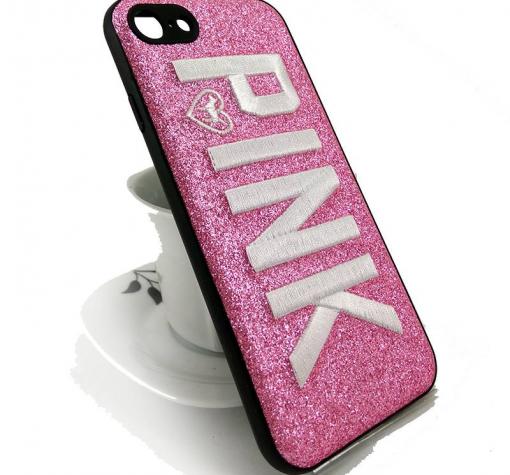 Луксозен силиконов калъф / гръб / TPU за Apple iPhone 7 / iPhone 8 - Pink / розов брокат