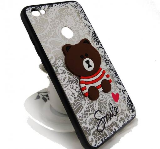 Луксозен силиконов калъф / гръб / TPU Smile Case за Xiaomi Redmi Note 5A - бяла мрежа / Bear