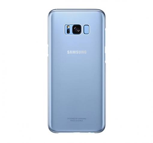 Оригинален гръб Clear Cover EF-QG955CVEGWW за Samsung S8 Plus G955 - прозрачен / син