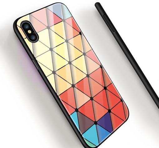 Луксозен стъклен твърд гръб със силиконов кант за Huawei Nova 5T / Honor 20 - Colord Triangles