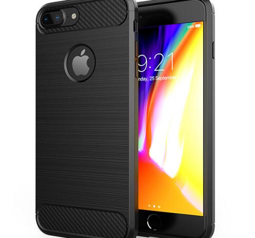 Силиконов калъф / гръб / TPU за Apple iPhone 8 Plus - черен / carbon