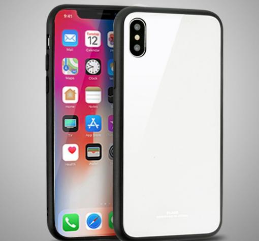 Луксозен стъклен твърд гръб за Apple iPhone XR - бял