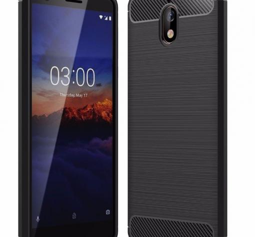 Силиконов калъф / гръб / TPU за Nokia 3.1 2018 - черен / carbon