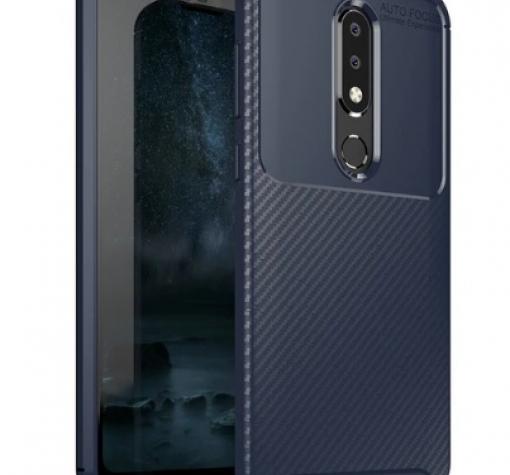 Луксозен силиконов калъф / гръб / TPU Auto Focus за Nokia 3.1 Plus - тъмно син / Carbon
