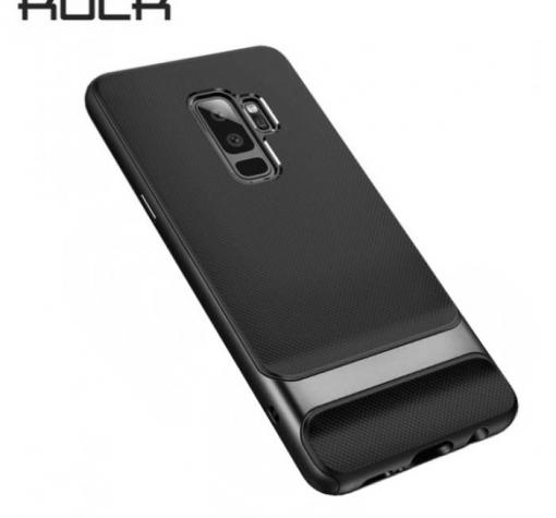 Луксозен силиконов калъф / гръб / Rock Royce Series за Samsung S9 G960 - черен със тъмно сив кант