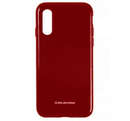 Силиконов калъф / гръб / TPU MOLAN CANO Jelly Case за Huawei P20 - червен / брокат