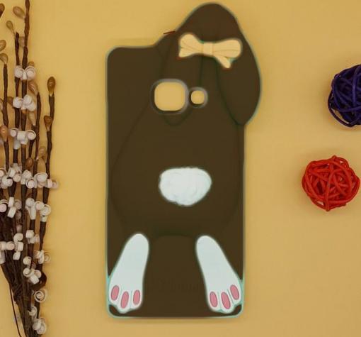 Силиконов калъф / гръб / TPU / PINK 3D за Samsung A5 2017 A520 - MOSCHINO / заек / тъмно кафяв