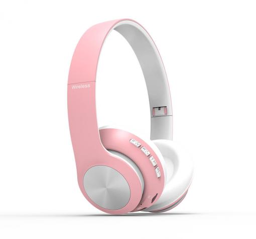 Стерео слушалки Bluetooth 66BT / Wireless Headphones / безжични Bluetooth Wireless слушалки 66BT - розови