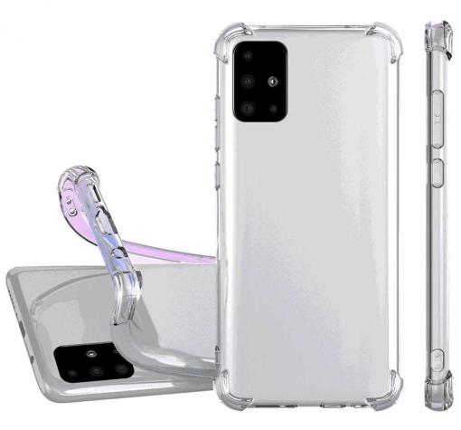 Удароустойчив силиконов калъф за Samsung A51 - прозрачен