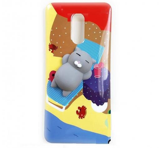 Луксозен силиконов калъф / гръб / TPU 4D Squishy за Samsung J7 2017 J730 - цветен / плаж / Cat