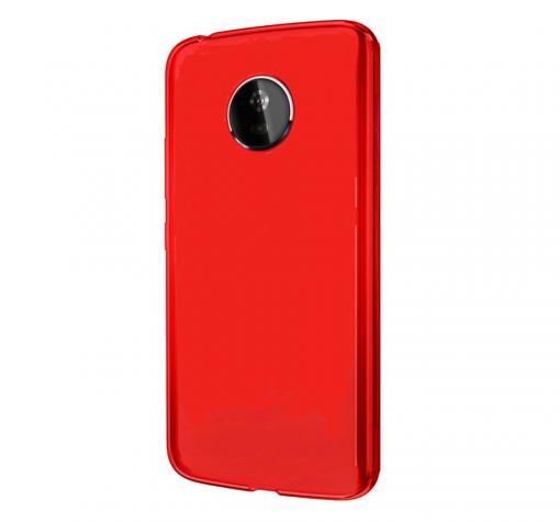 Силиконов калъф / гръб / TPU за Motorola Moto E5 Plus - червен / гланц