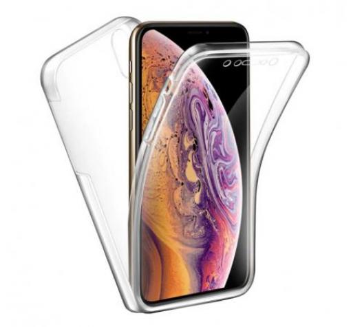 Tвърд гръб 360° със силиконова част за Apple iPhone 12 Mini 5.4'' - прозрачен