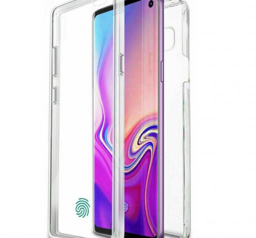 Tвърд гръб 360° със силиконова част и протектор за Samsung Note 10 N970 - прозрачен