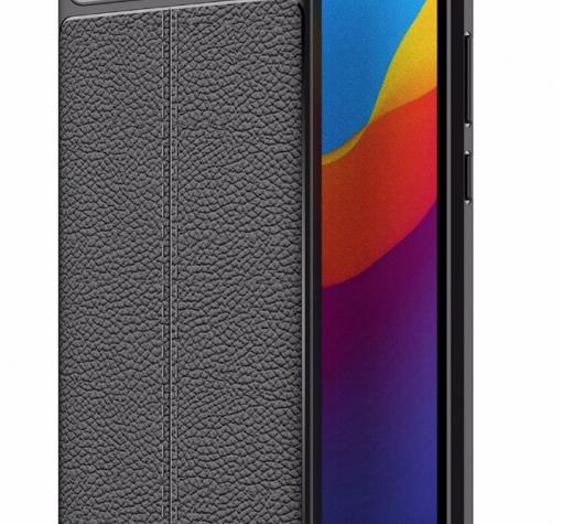 Луксозен силиконов калъф / гръб / TPU за Xiaomi Redmi 6А - черен / имитиращ кожа