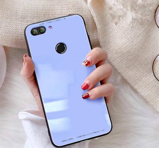 Луксозен стъклен твърд гръб за Huawei P Smart - син