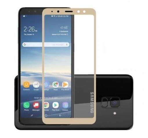 3D full cover Tempered glass Full Glue screen protector Samsung J6 2018 / Извит стъклен скрийн протектор с лепило от вътрешната страна за Samsung J6 2018 - златист