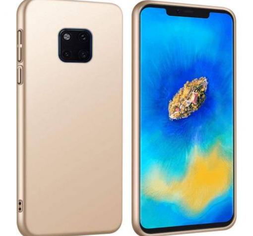 Силиконов калъф / гръб / TPU за Huawei Mate 20 Pro - златист / мат