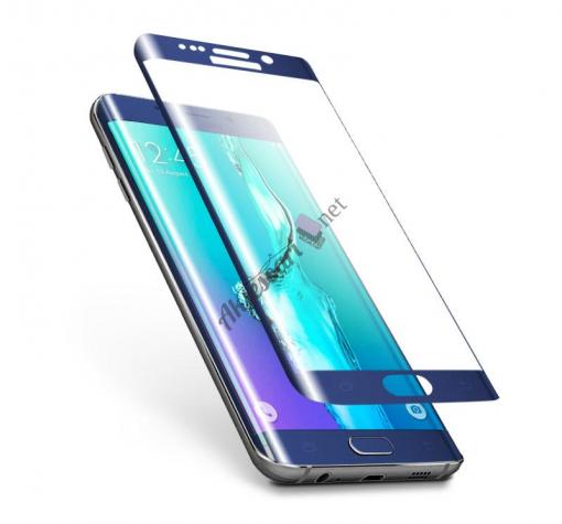 3D full cover Tempered glass screen protector Samsung S6 Edge / Извит стъклен скрийн протектор за Samsung S6 Edge G925 - син