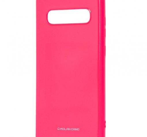Силиконов калъф / гръб / Molan Cano Glossy Jelly Case за Samsung S10 Plus - розов / гланц / брокат