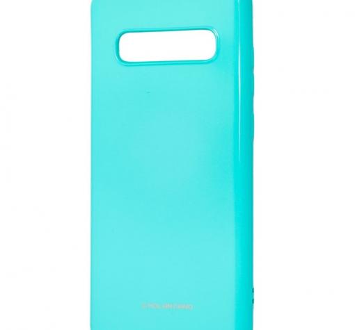 Силиконов калъф / гръб / Molan Cano Glossy Jelly Case за Samsung S10 Plus - тюркоаз / гланц / брокат