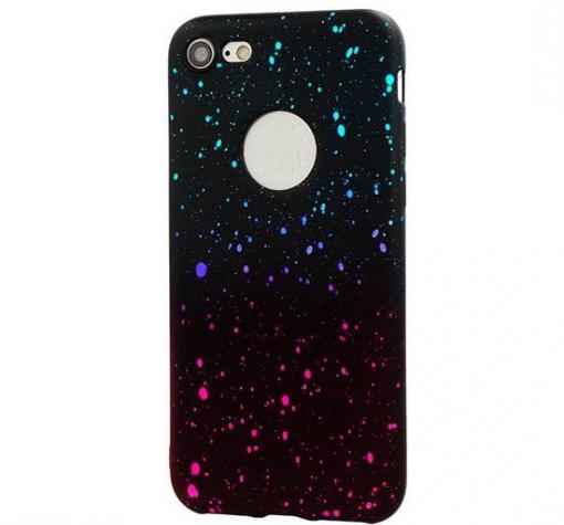 Луксозен силиконов калъф / гръб / TPU за Apple iPhone 7 / iPhone 8 - метеор / синьо с розово
