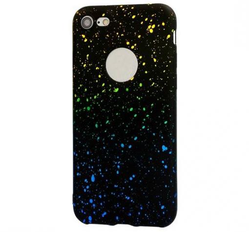 Луксозен силиконов калъф / гръб / TPU за Apple iPhone 7 / iPhone 8 - метеор / жълто със синьо
