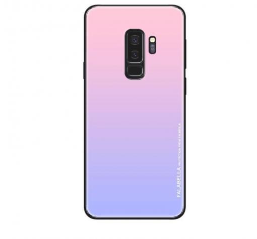 Луксозен стъклен твърд гръб за Samsung S9 G960 - преливащ / розово и лилаво