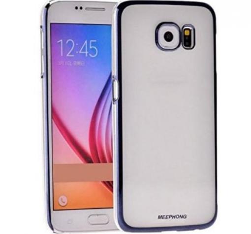 Луксозен твърд гръб Meephone за Samsung S7 Edge G935 - прозрачен с черен кант