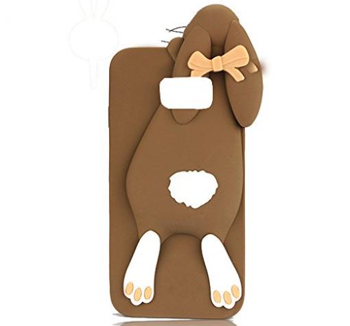 Силиконов калъф / гръб / TPU / PINK 3D за Samsung S7 Edge G935 - MOSCHINO / заек / кафяв