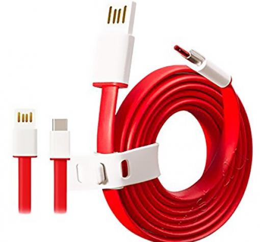 Micro USB кабел за зареждане и пренос на данни с дължина 1m / Type C за Samsung, Huawei, LG, HTC, Sony, Lenovo и други - червен с бяло