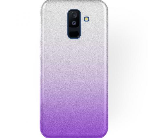 Силиконов калъф / гръб / TPU за Xiaomi Redmi Note 8 Pro - преливащ / сребристо и лилаво / брокат