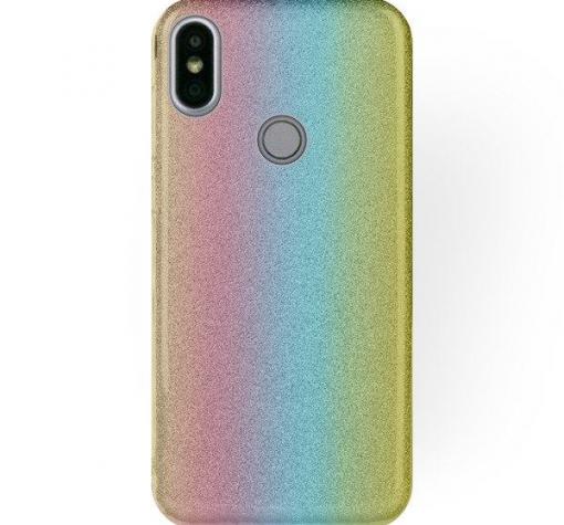 Силиконов калъф / гръб / TPU Glitter Case за Apple iPhone X / iPhone XS - брокат / Rainbow