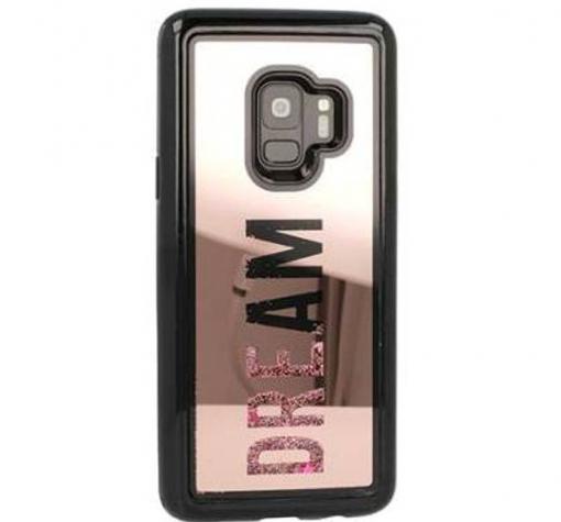Луксозен огледален твърд гръб Vennus Dream за Samsung A6 2018 - Rose Gold / брокат