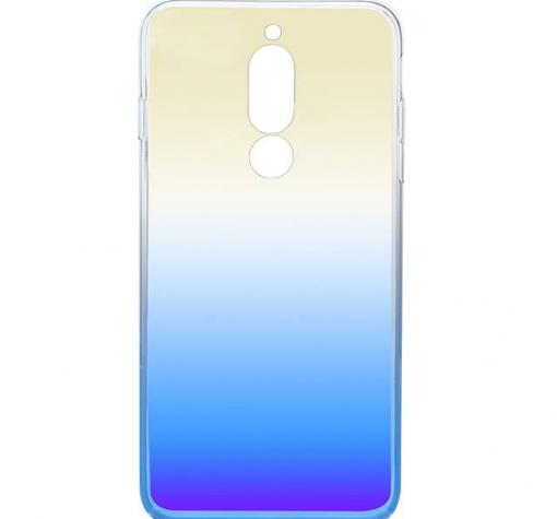 Силиконов калъф / гръб / TPU Ombre Case за Xiaomi Mi 8 - преливащ / златисто и синьо