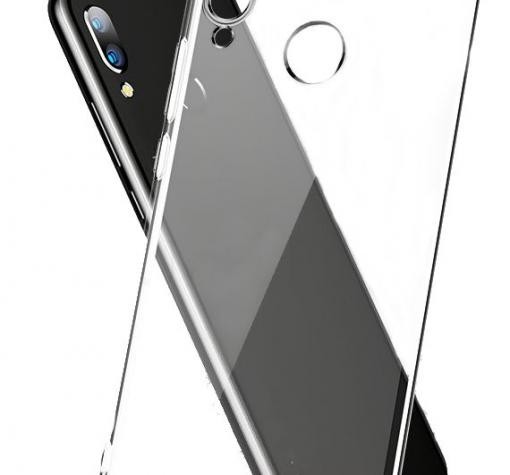 Луксозен силиконов калъф / гръб / TPU за Samsung A40 - прозрачен / черен кант