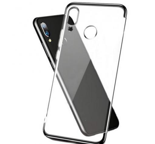 Луксозен силиконов калъф / гръб / TPU за Xiaomi Redmi 7A - прозрачен / черен кант