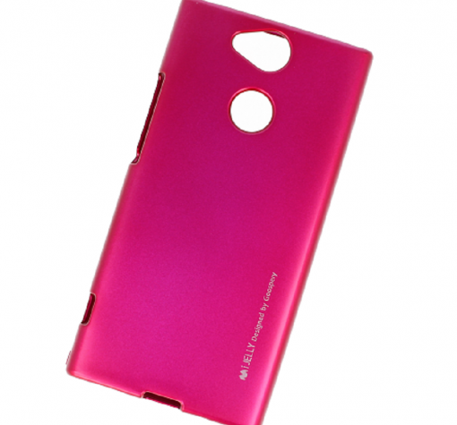 Луксозен силиконов калъф / гръб / TPU MERCURY i-Jelly Case Metallic Finish за Sony Xperia XA2 - цикламен