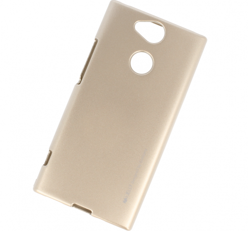 Луксозен силиконов калъф / гръб / TPU MERCURY i-Jelly Case Metallic Finish за Sony Xperia XA2 - златист