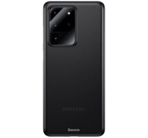 Луксозен силиконов калъф / гръб / TPU Baseus Wing Case за Samsung S20 Ultra - черен / мат
