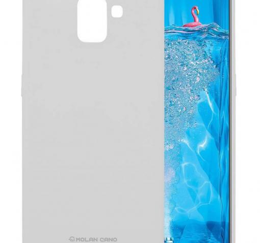 Силиконов калъф / гръб / TPU MOLAN CANO Jelly Case за Samsung A6 Plus 2018 - сив / мат