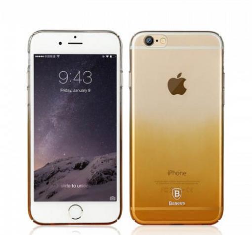 Твърд гръб / капак / Baseus Gradient Case за Apple iPhone 6 / 6S - жълт - прозрачен / преливащ